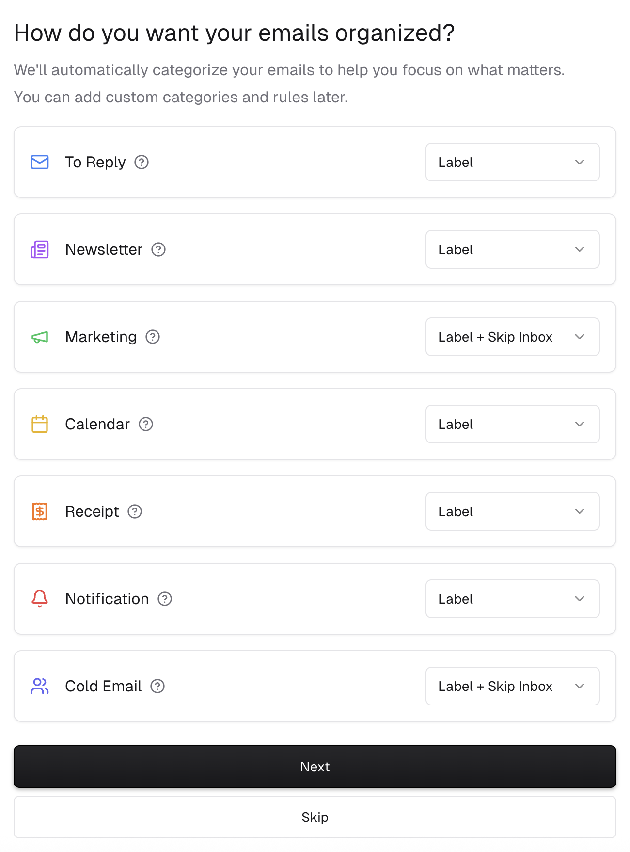 Soom Inbox onboarding